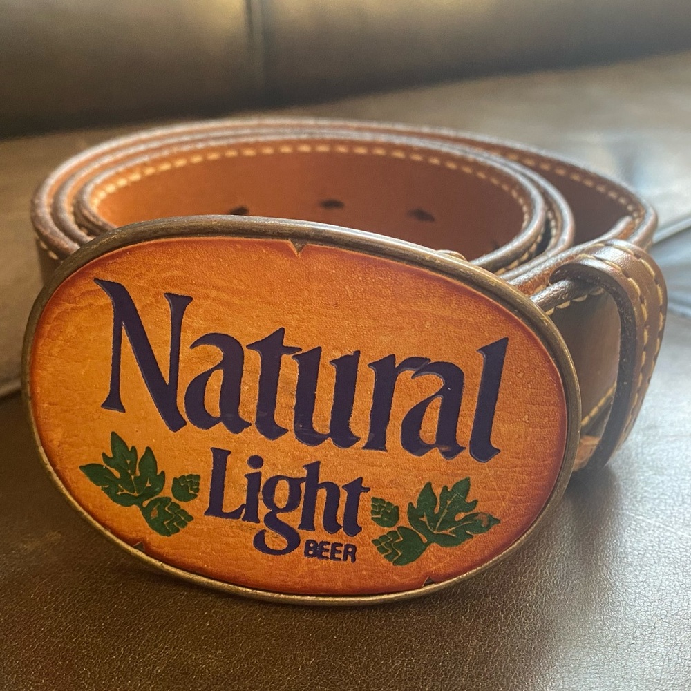 Tex Tan Genuine Leather Belt Men’s 32” “Natural Beer Light” Buckle